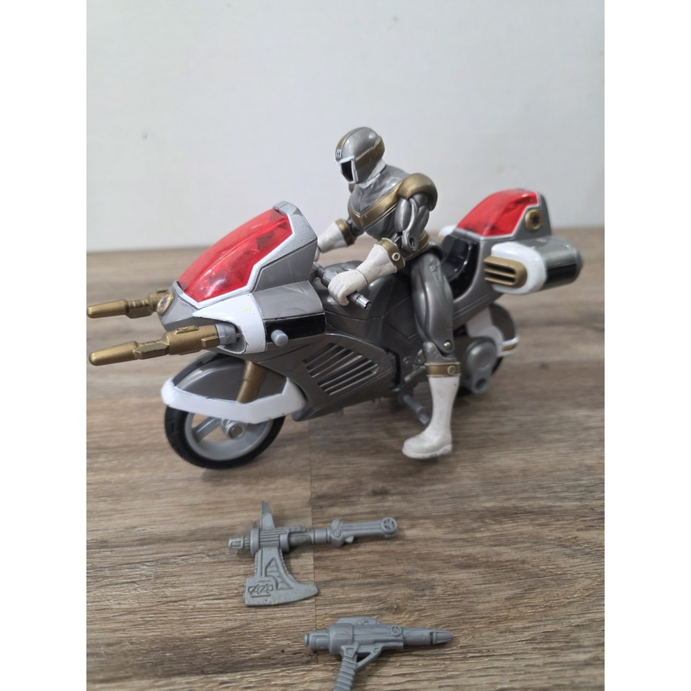 1999 Power Rangers Lightspeed Rescue Titanium Ranger & Lightspeed Cycle & Extras - Picture 4 of 13